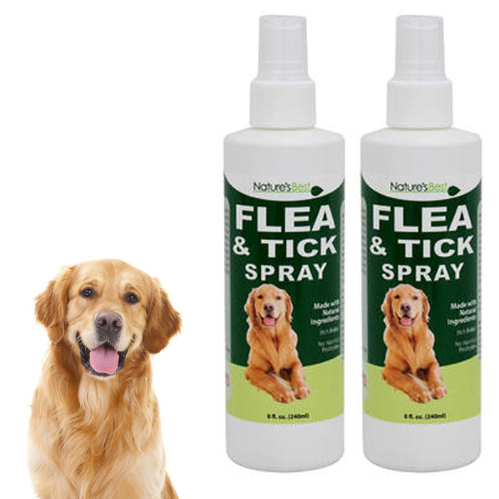 2 Natures Best Natural Flea Tick Spray 16 oz Dogs Cats Insect Repellent Natural