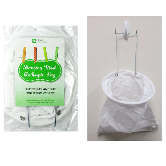 Hanging Mesh Clothespin Bag Holder Storage Clothes Pin Peg Household Laundry New