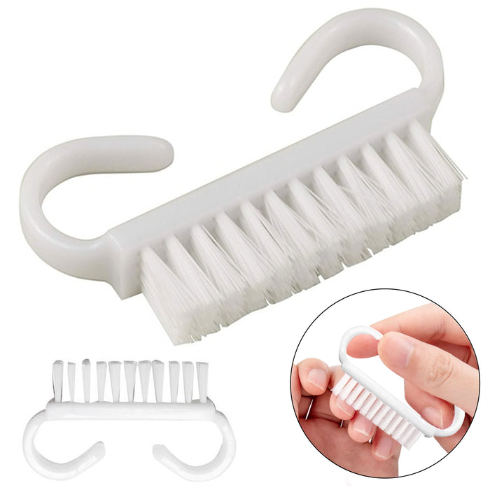 12 Lot Nail Brush Scrub Hand Manicure Pedicure Fingernail Cuticle Brushes White