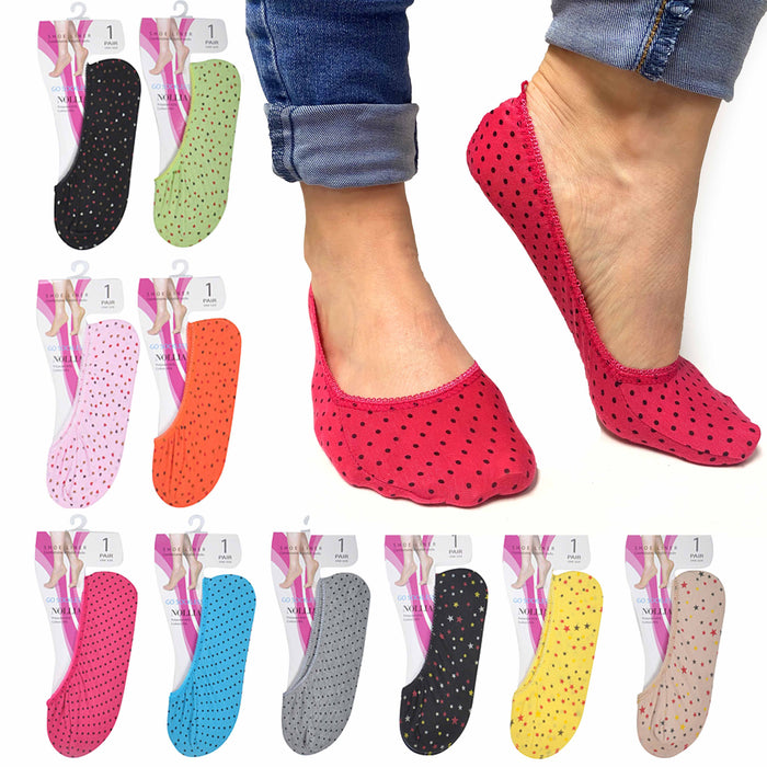 6 Pairs No Show Socks Womens Low Cut Liners Thin Causal Flat Multicolor One Size