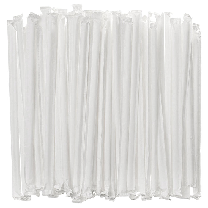 400 Ct Disposable White Flexible Plastic Drinking Individually Wrapped Straws