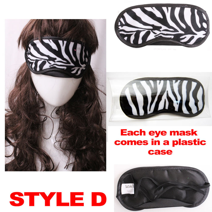 12 Bulk Lot Sleeping Mask Blindfold Eye Shade Cover Travel Sleep Aid Rest Nap