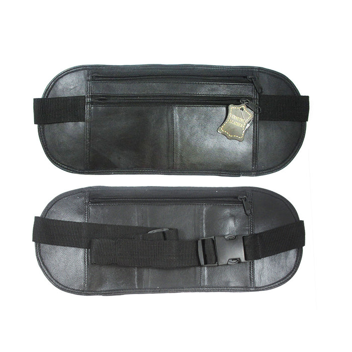 Leather Fanny Pack Waist Bag Pouch Travel Purse New Belt Pocket Adjustable Black