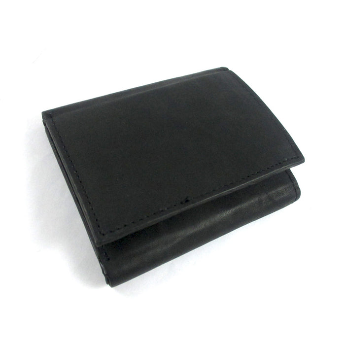 RFID Blocking Wallet Genuine Leather Trifold Credit Card ID Slots Holder Black !