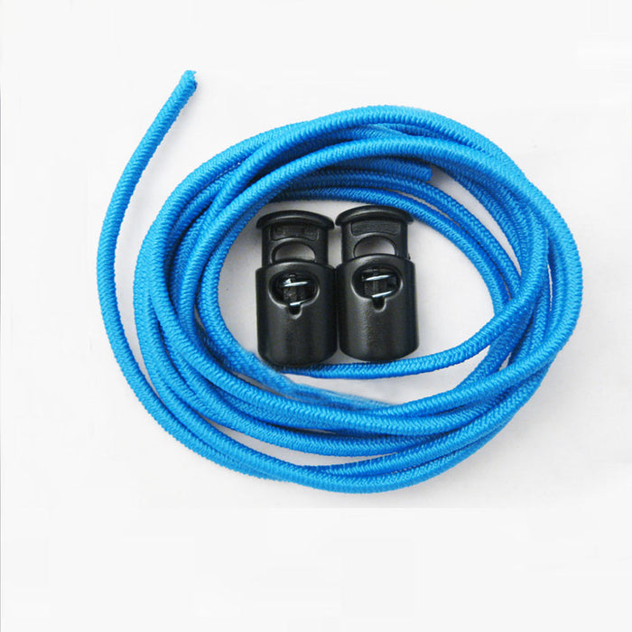 3 Pairs Elastic Shoe Laces Triathlon Marathon Running Run Shoelace Release Blue