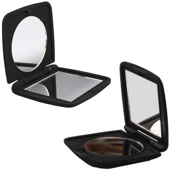 Lot of 2 Compact Hand Mirror Cosmetic Portable Folding Makeup Magnifying Square