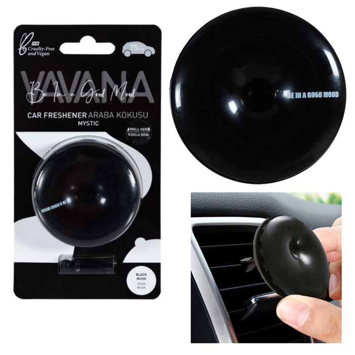 2 Black Musk Car Air Freshener Scent Vent Clip AC Auto Refresher Odor Eliminator