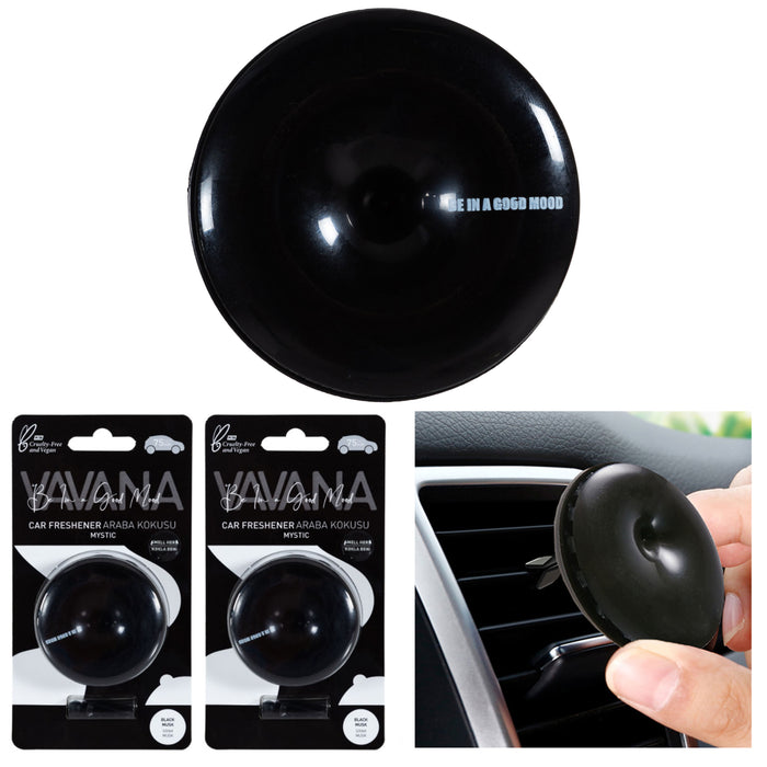 2 Black Musk Car Air Freshener Scent Vent Clip AC Auto Refresher Odor Eliminator