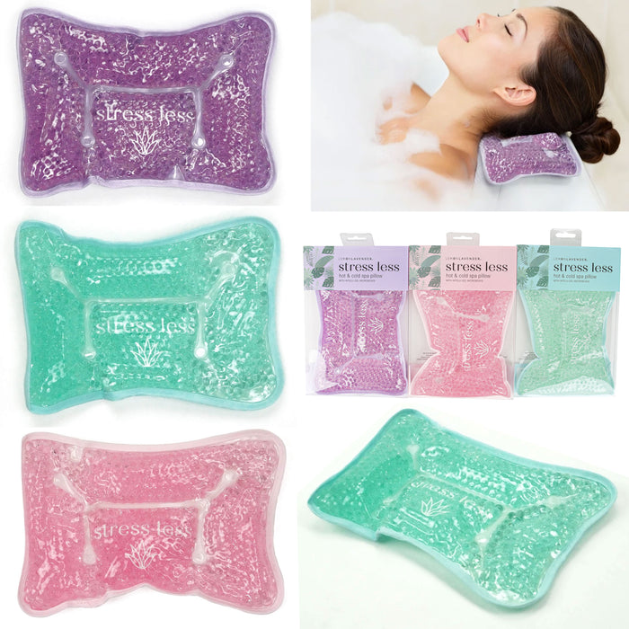 2 X Spa Bath Pillow Gel Micro Beads Warming Cooling Neck Cushion Hot Tub Bathtub