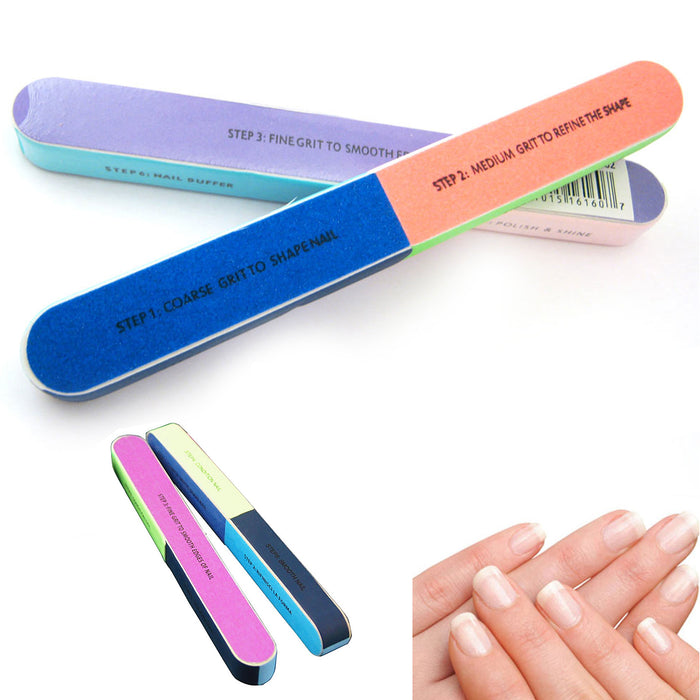 2 pc Nail Buffer 7 Way Shiner Buffing Block Sanding Files Manicure Mash