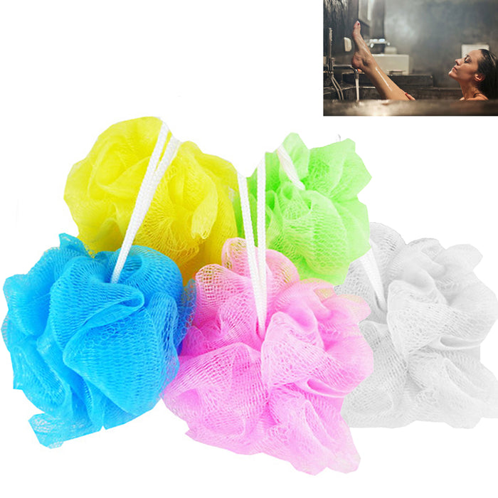 2 Pack Bath Shower Mesh Scrub Sponge Exfoliating Body Wash Nylon Puff Scrub Wash