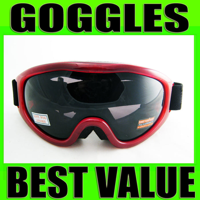 Ski Snowboard Snow Glasses Sun Goggles Sport Lens Anti Fog Red Black Clear G89 !