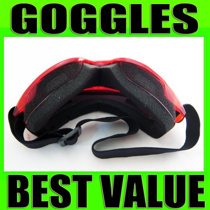 Ski Snowboard Snow Glasses Sun Goggles Sport Lens Anti Fog Red Black Clear G89 !