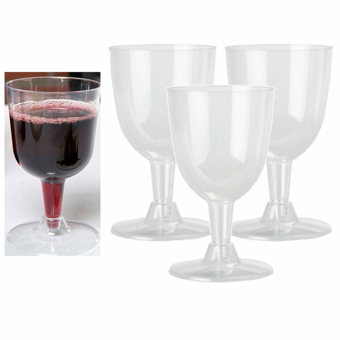 40 Pc Disposable Champagne Flute Clear Plastic Wine Glasses Wedding Party 5.5oz