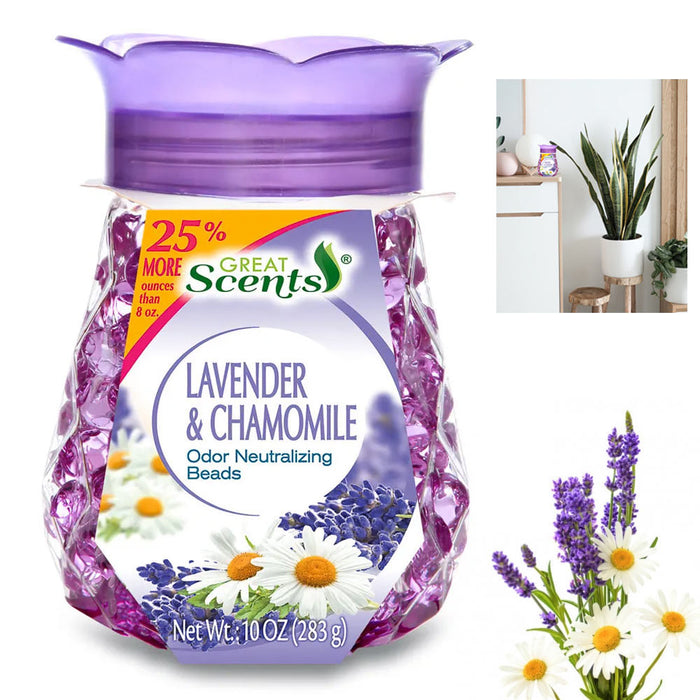 Odor Neutralizing Gel Beads Lavender Chamomile Eliminator Pearls Air Freshener