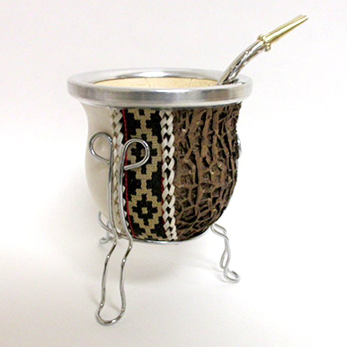 ARGENTINA MATE GOURD YERBA TEA CUP WITH STRAW BOMBILLA HANDMADE DETOX DRINK 2979