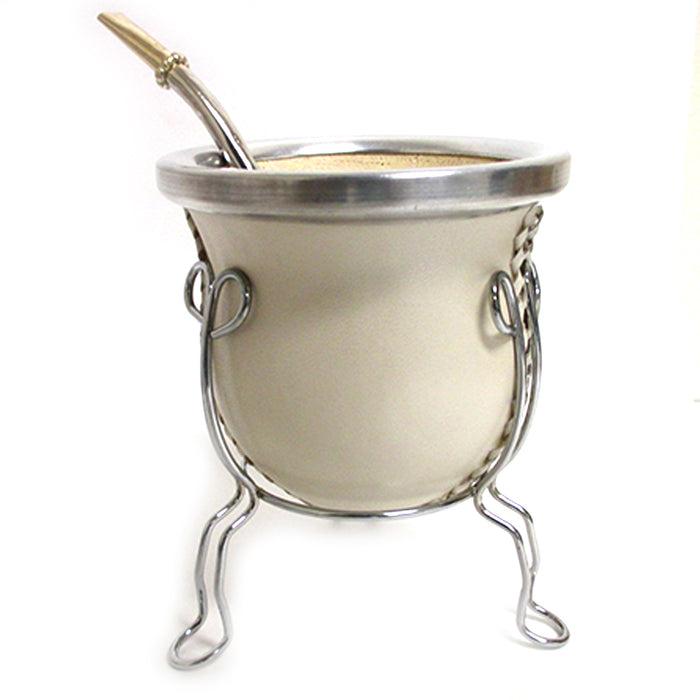 ARGENTINA MATE GOURD YERBA TEA CUP WITH STRAW BOMBILLA HANDMADE DETOX DRINK 2979