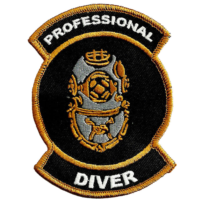 Professional Diver Patch Scuba Diving Embroidered Iron On Hat Helmet Emblem MKV