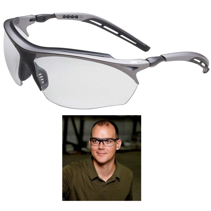 1 X 3M Safety Glasses Metallic Maxim Protective Eyewear GT Clear Anti Fog Lens