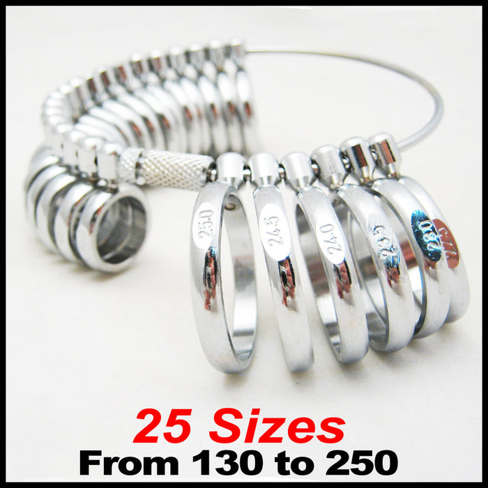 Metal Finger Gauge Set Ring Sizer Wide Band Graduated 130 - 250 Measuring Finger