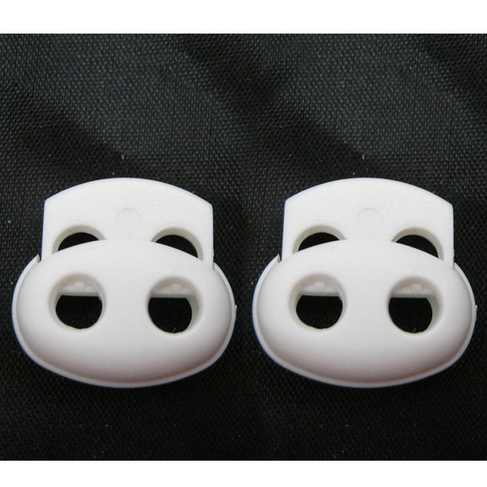 2 Shoe Lace Shoelace Buckle Rope Clamp Cord Lock Stopper Run Sports White New !!