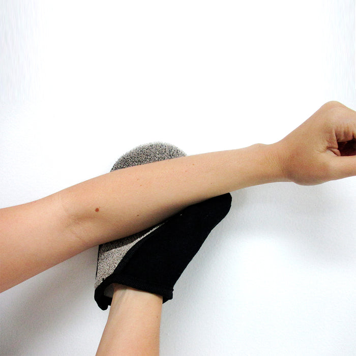 2 Pc Bath Glove Back Strap Wash Exfoliating Body Scrub Sponge Loofah Scrubber