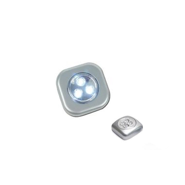 3 LED Bright White Push Touch Lights Peel Stick Long Lasting Camping Closets !