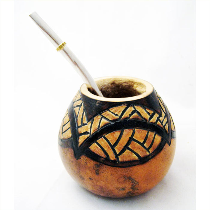 ARGENTINA MATE GOURD YERBA TEA STRAW BOMBILLA HANDMADE HEALTHY DETOX DRINK 7997