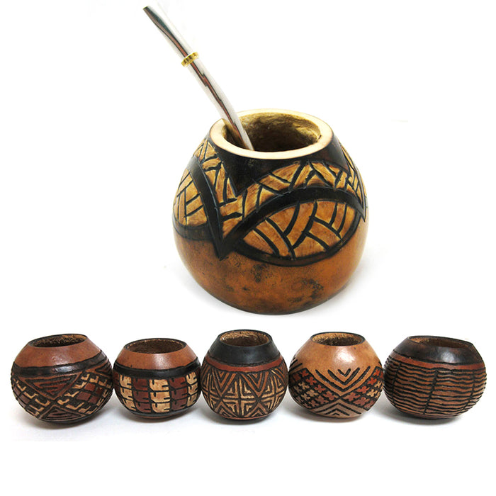 ARGENTINA MATE GOURD YERBA TEA WITH STRAW BOMBILLA KIT HEALTHY DIET DRINK 93266