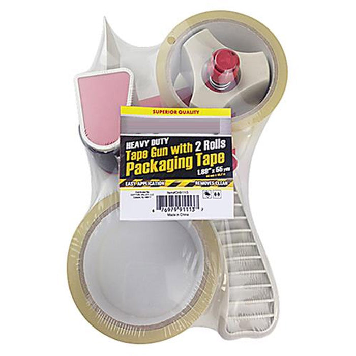 Heavy Duty Tape Gun Dispenser Packing Shipping Grip Sealing Roll Cutter 2 Rolls