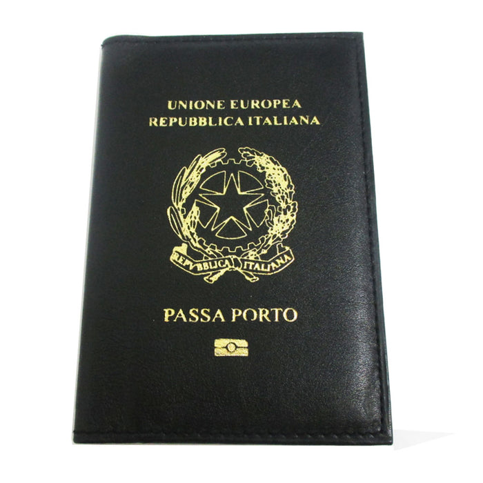 Italian Italy Genuine Leather Passport Cover Holder Protector Europe Union New