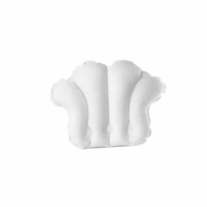 Shell Shape Terrycloth Bath Pillow Vinyl Covering Inflatable Neck Cushion Spa