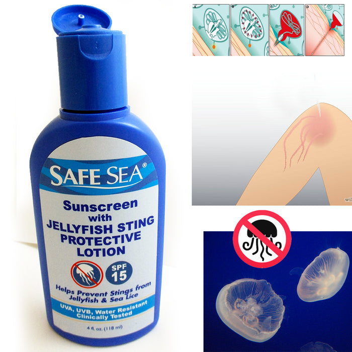 1 Safe Sea Sunscreen Jellyfish Sting Protection SPF15 Lice Lotion Prevent Sting