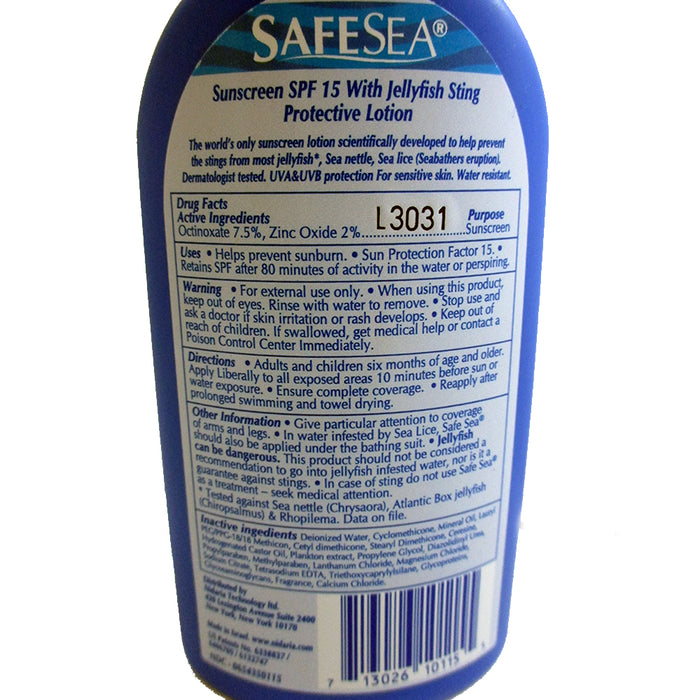 1 Safe Sea Sunscreen Jellyfish Sting Protection SPF15 Lice Lotion Prevent Sting
