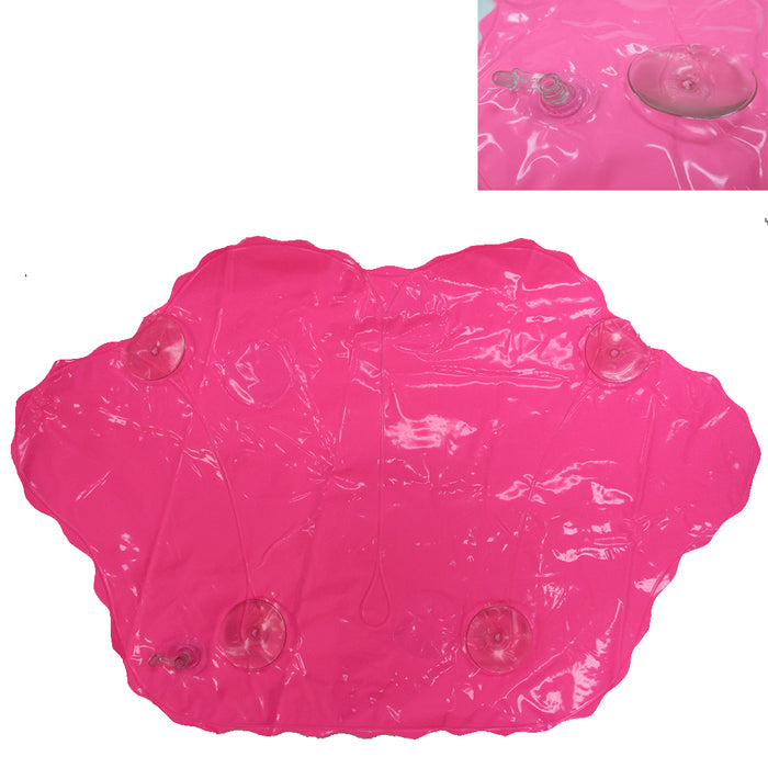 Shell Shape Terrycloth Bath Pillow Vinyl Covering Inflatable Neck Cushion Spa