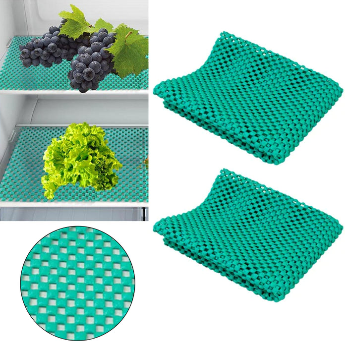 2 X Refrigerator Liner 12" x 12" Kitchen Pad No Slip Fridge Bin Drawer Shelf Mat