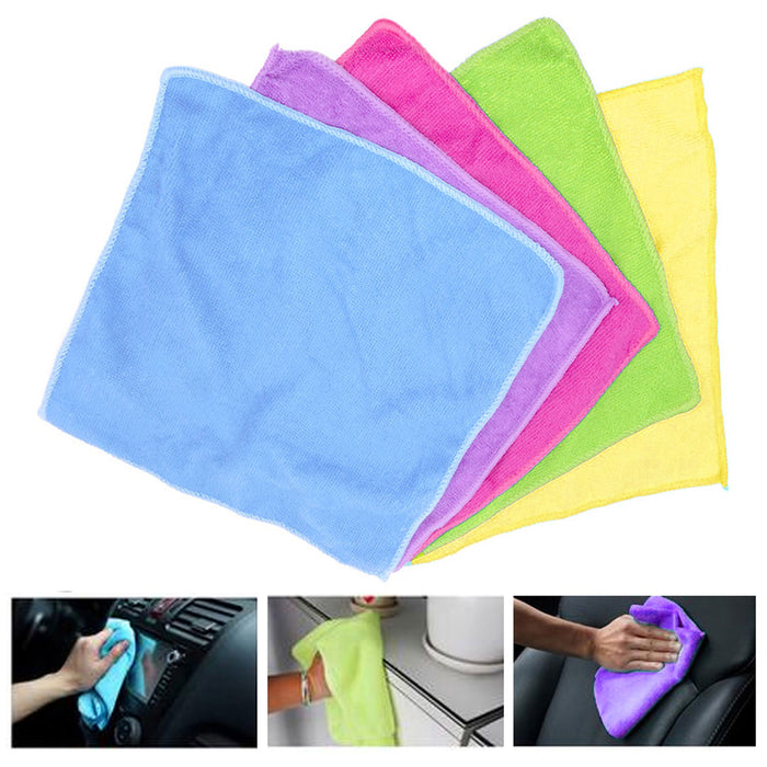 10 Pc Microfiber Cleaning Cloth Set Towel Rag Car Polishing Detailing No-Scratch