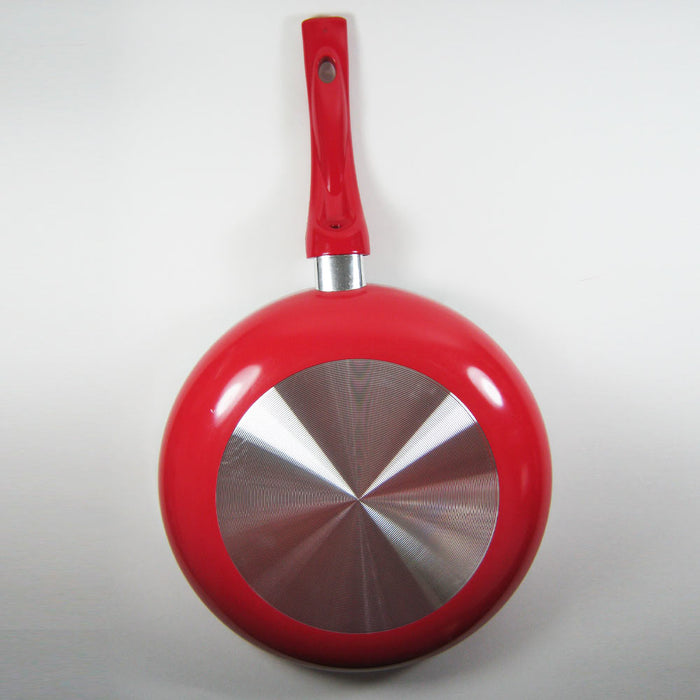 3 Non Stick Ceramic Coated Fry Pan Set Eco Red Healthy Cookware 8" 9.5" 11" New