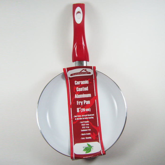 3 Non Stick Ceramic Coated Fry Pan Set Eco Red Healthy Cookware 8" 9.5" 11" New