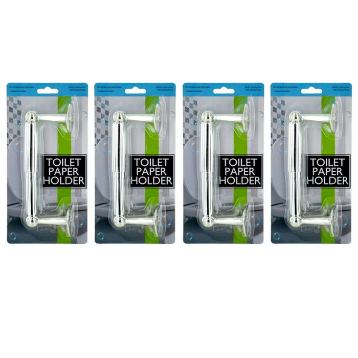 4 Pack Toilet Paper Holder Bathroom Hardware Bath Accessory Plastic Chrome