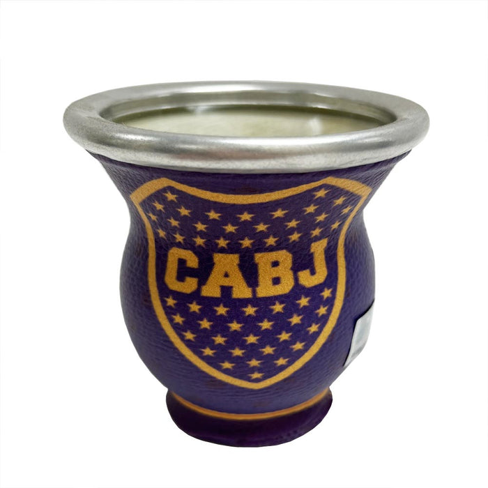 Mate Gourd Boca Juniors Glass Cup Straw Bombilla Set Yerba Tea Drink Argentina