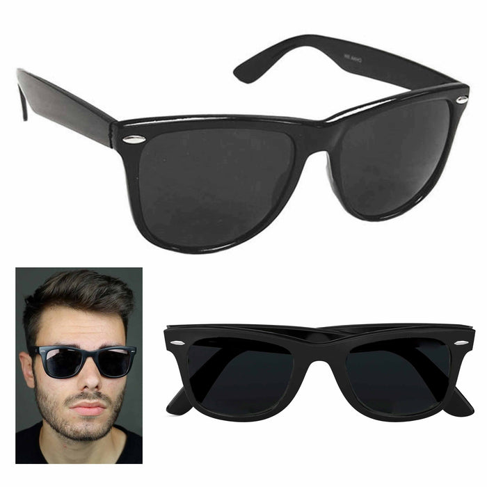 2 Mens Classy Style Retro Sunglasses Polarized Womens Fashion Frame Square Black