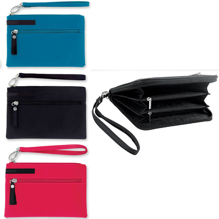 1 Women's Wristlet RFID Theft Blocking Wallet Zip Clutch Purse Strap Scan Safe