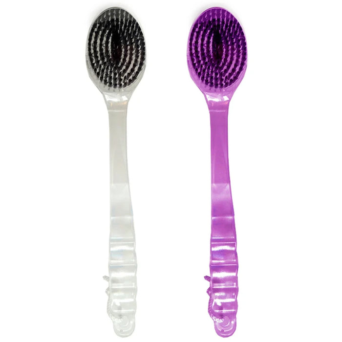 2pc Bamboo Charcoal Bath Brush Back Scrub Scrubber Massager Body Shower Back 14"