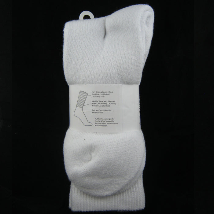 12 Pairs Diabetic Crew Circulation Socks Health Cushioned Support Mens Sz 9-11