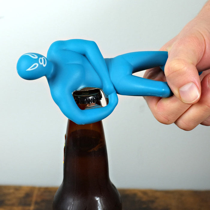BLUE Luchador Bottle Opener Beer Cap Metal Ring Rare Novelty Gift Kikkerland