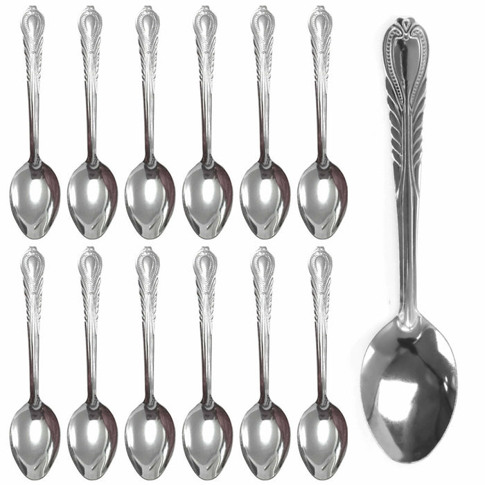 12 Pc Dinner Spoons Flatware Set Stainless Steel Utensil Silverware Cutlery Soup