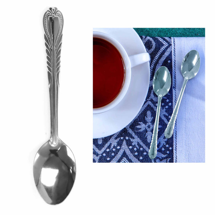 6 Pc Stainless Steel Dinner Spoons Flatware Silverware Cutlery Soup Utensil Set