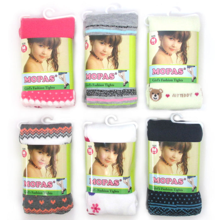 3 Pair Girls Stockings Tights Pantyhose Toddler 4-6 Medium Hosiery Opaque Ballet