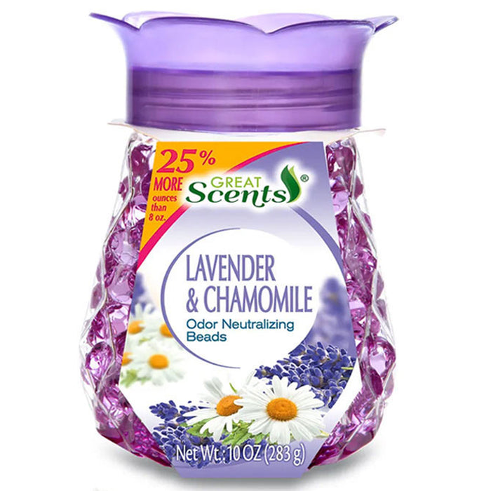 4 Lavender Chamomile Odor Eliminator Beads Neutralizing Gel Air Freshener Aroma